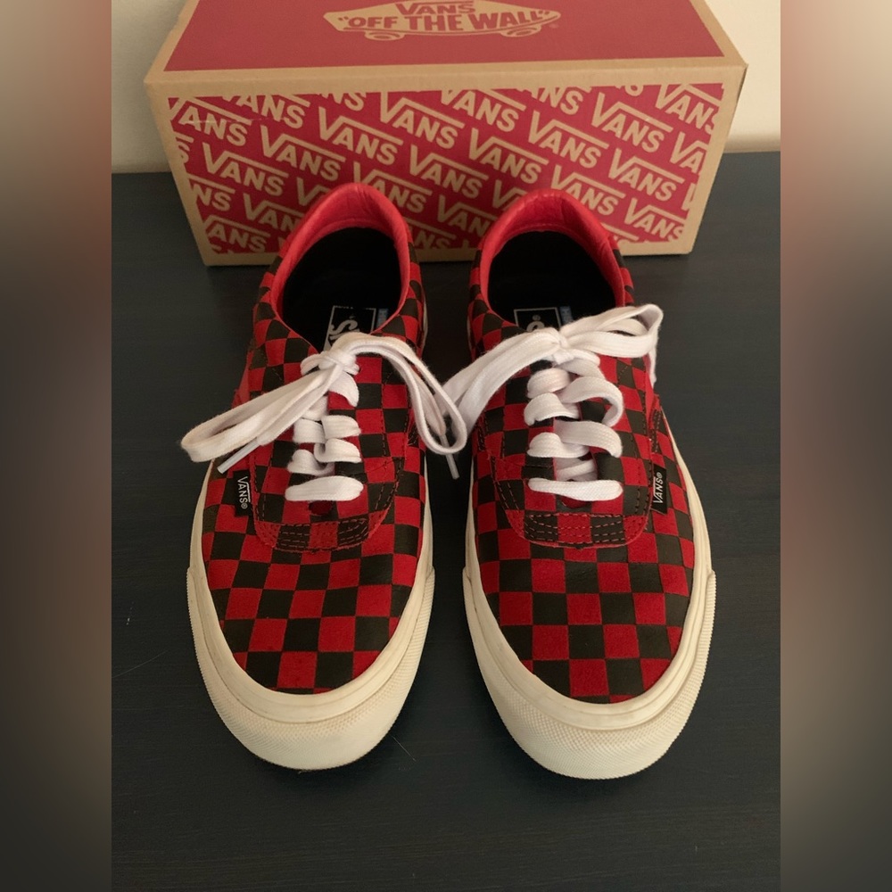 VANS Acer Ni Sp Checker Black/Red Shoes W 8.5 M 7